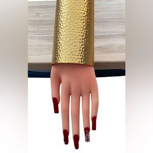 Zara goldtone wide rigid textured metal cuff bracelet(NWOT)